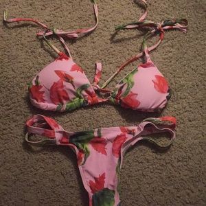 Pink, Floral swim suit